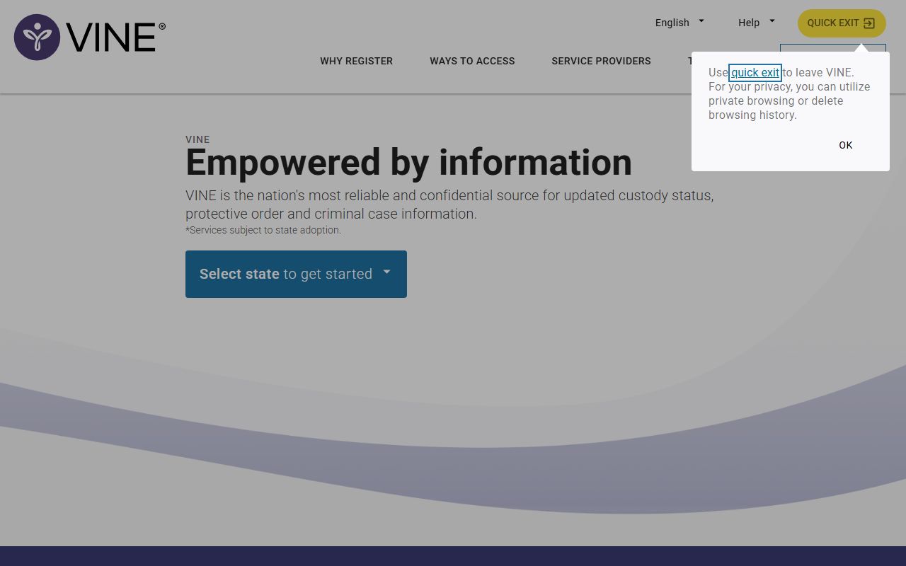 VINELink release notification system for Utah County inmates